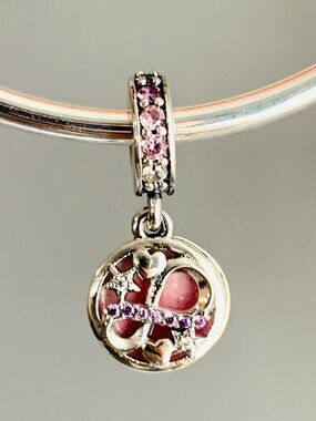 NEW Pandora Infinity Hearts and Stars Dangle Charm / Pandora Silver Charms